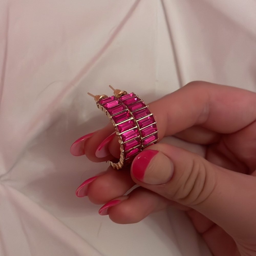 Pink Gem Earrings